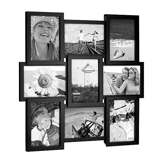 Malden 9-Op 5x7 Black Puzzle 9-Opening Collage Frame