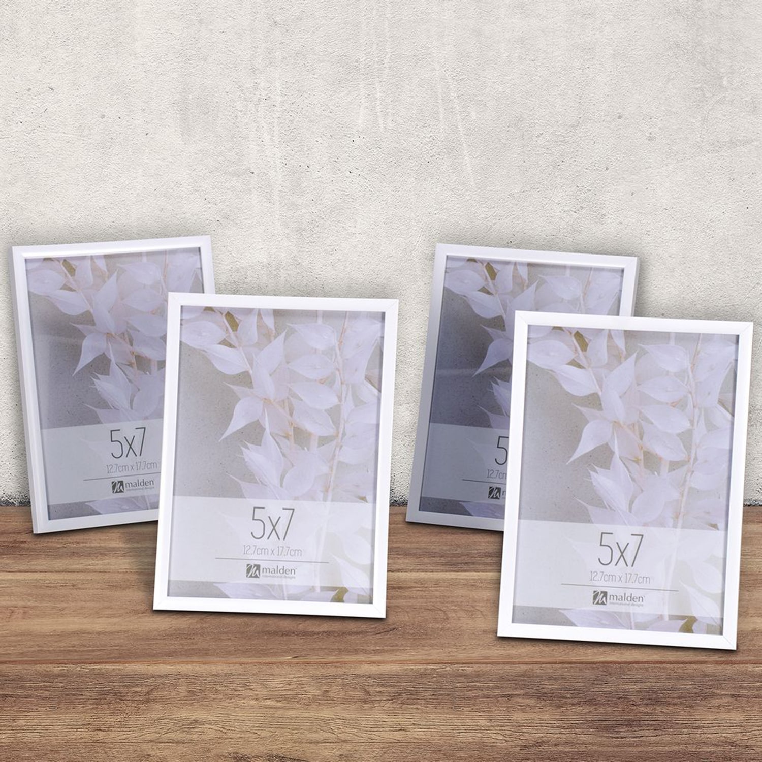 Malden Tt 5x7 White 4-pc. Picture Frame Set