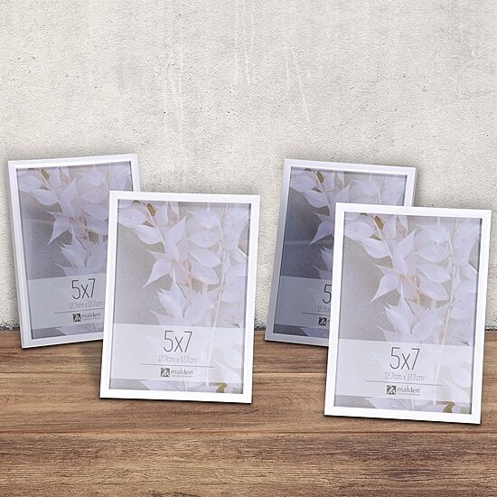 Malden Tt 5x7 White 4-pc. Picture Frame Set