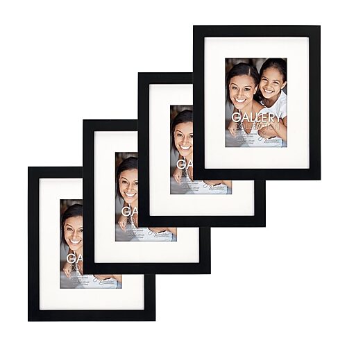 Malden 4 Pk Only 5x7/8x10 Black Mat 4-pc. Picture Frame Set