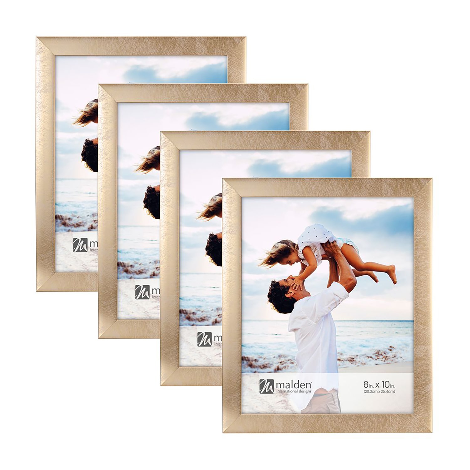 Malden 4 Pk. 8x10 Gold Linear 4-pc. Picture Frame Set