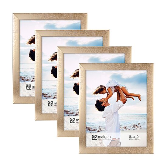 Malden 4 Pk. 8x10 Gold Linear 4-pc. Picture Frame Set