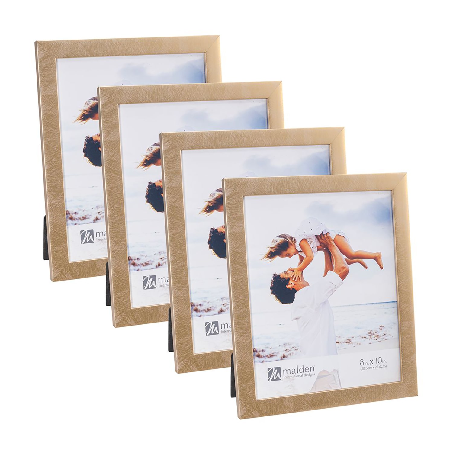 Malden 4 Pk. 8x10 Gold Linear 4-pc. Picture Frame Set