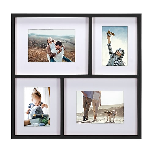 Malden 4-op 4x6/5x7 Black Matted Collage 4-opening Collage Frame