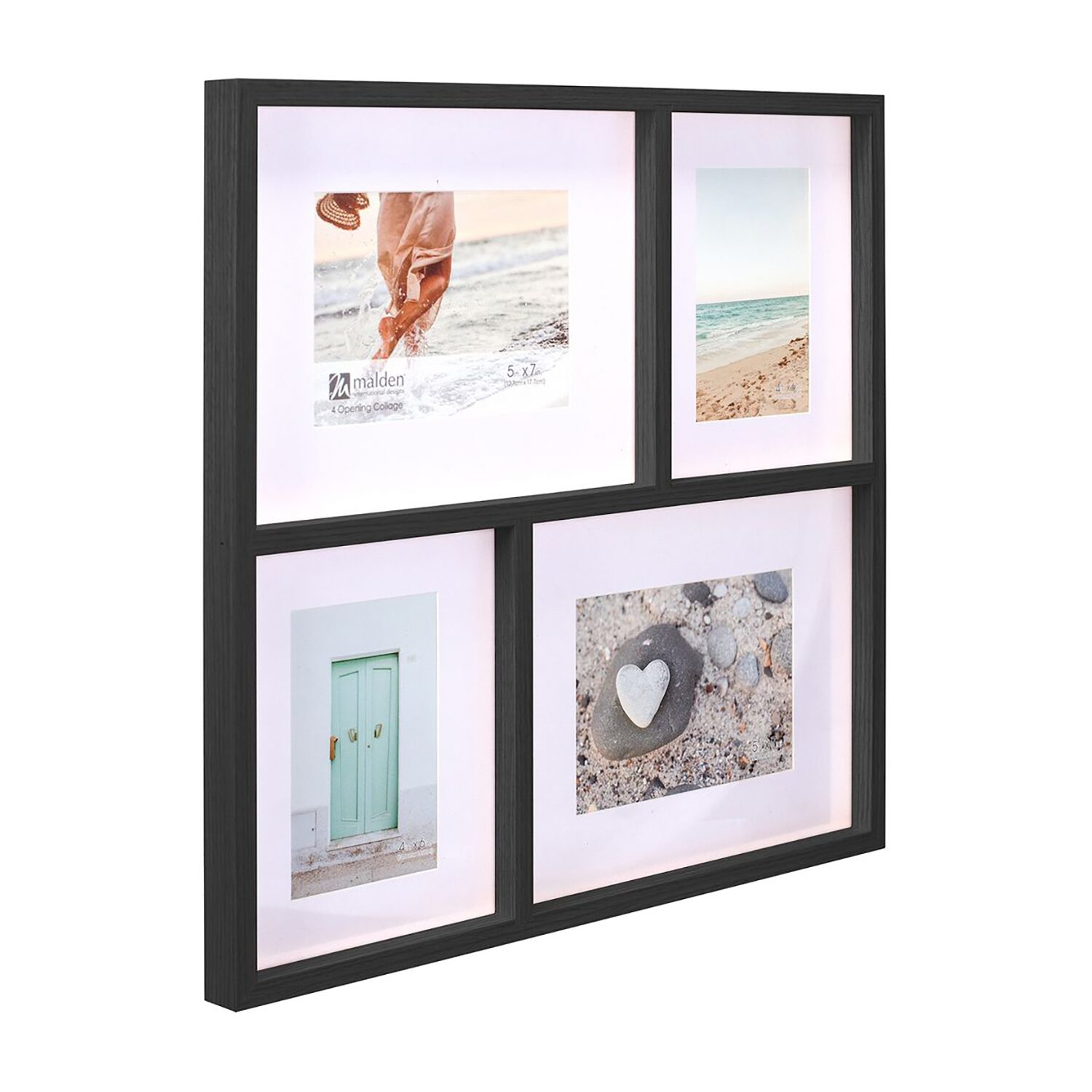 Malden 4-Op 4x6/5x7 Black Matted Collage 4-Opening Collage Frame