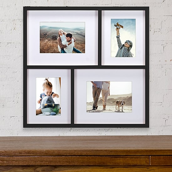 Malden 4-Op 4x6/5x7 Black Matted Collage 4-Opening Collage Frame