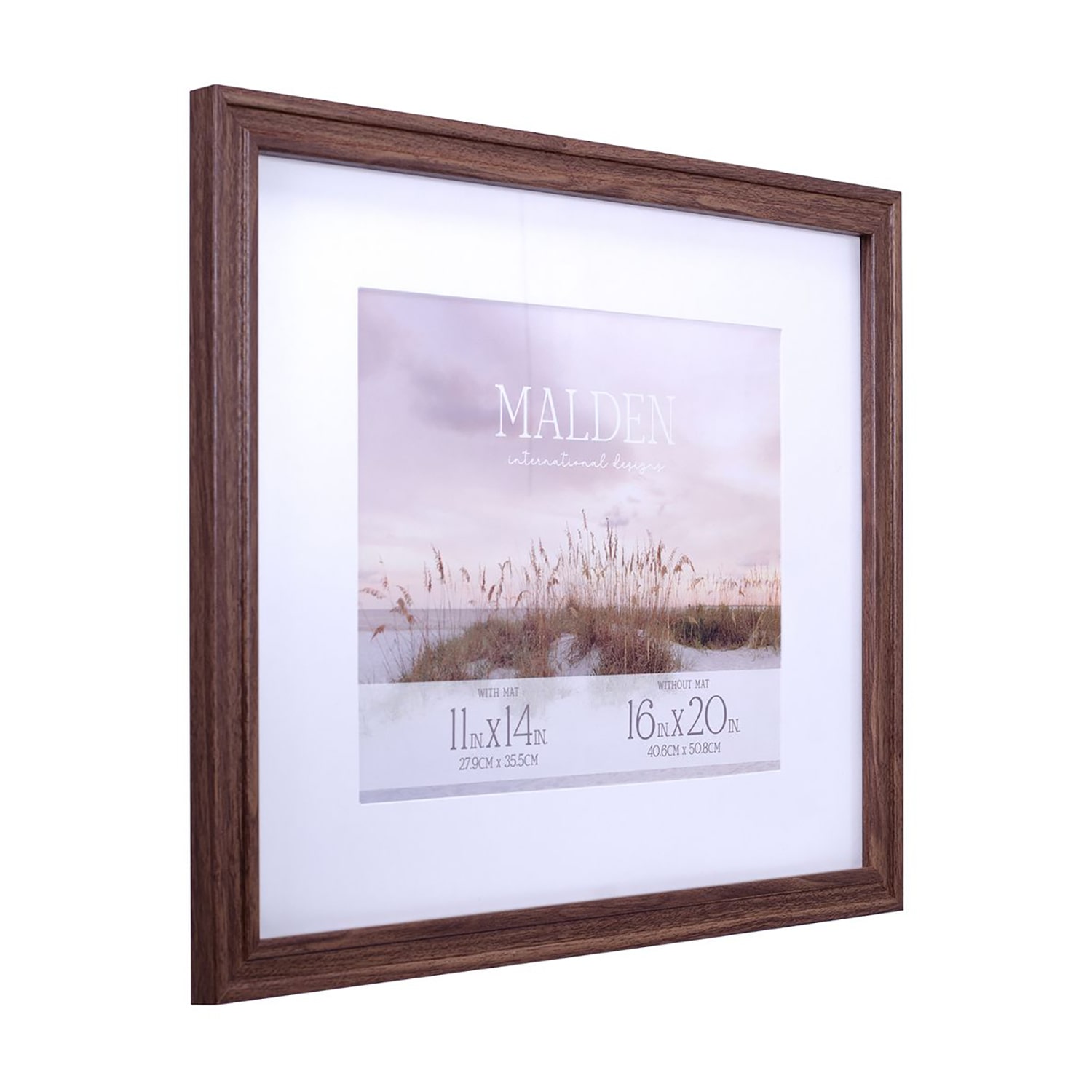 Malden 11x14/16x20 Horiz. Valley Walnut 1-Opening Wall Frame