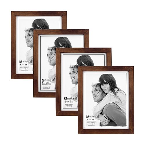 Malden 4 Pk 8x10 Stone Walnut Linear 4-pc. Picture Frame Set In Brown