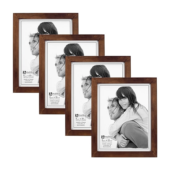 Malden 4 Pk 8x10 Stone Walnut Linear 4-pc. Picture Frame Set