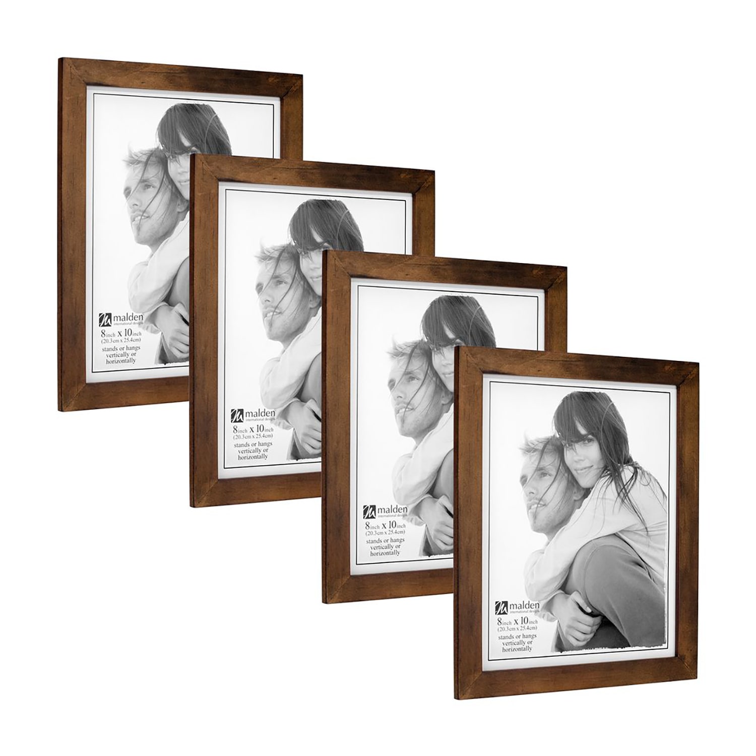 Malden 4 Pk 8x10 Stone Walnut Linear 4-pc. Picture Frame Set