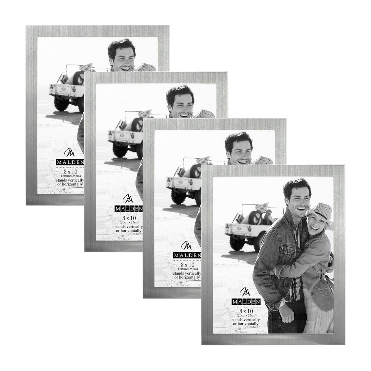 Malden 8x10 Essentials Mat Silvr 4-pc. Picture Frame Set