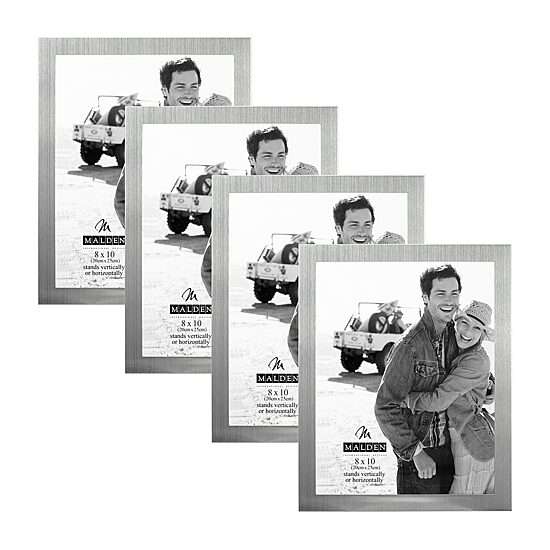 Malden 8x10 Essentials Mat Silvr 4-pc. Picture Frame Set
