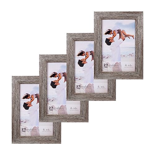 Malden 4 Pack 4x6 Champagne Linear 4-pc. Picture Frame Set In Beige