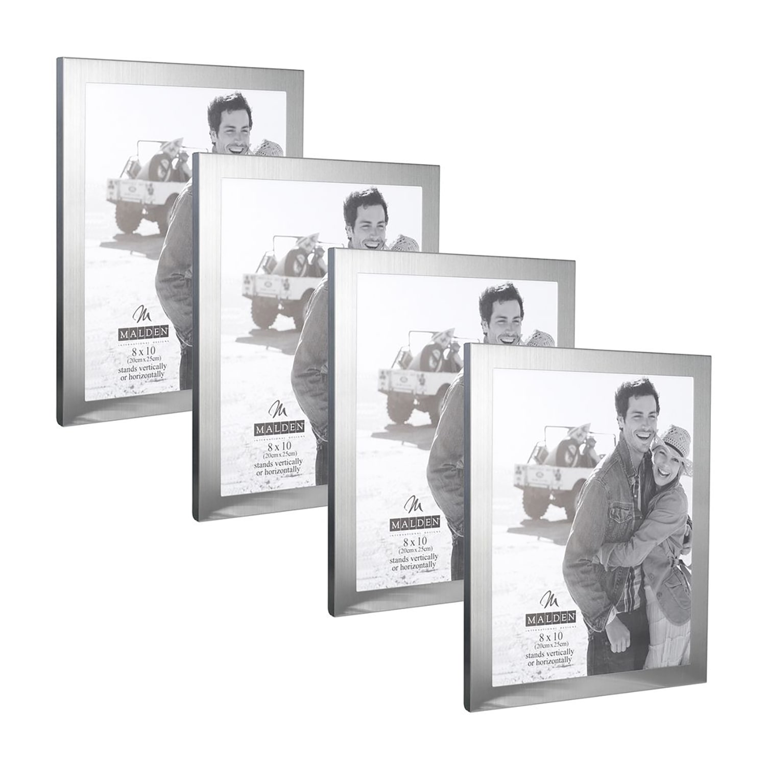 Malden 8x10 Essentials Mat Silvr 4-pc. Picture Frame Set