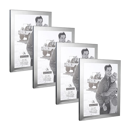 Malden 8x10 Essentials Mat Silvr 4-pc. Picture Frame Set