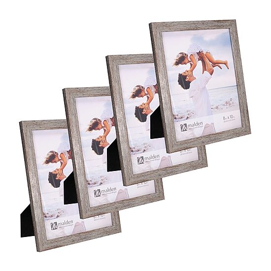 Malden 4 Pack 8x10 Champagne Linear 4-pc. Picture Frame Set