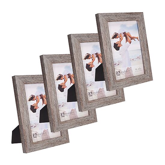 Malden 4 Pack 4x6 Champagne Linear 4-pc. Picture Frame Set