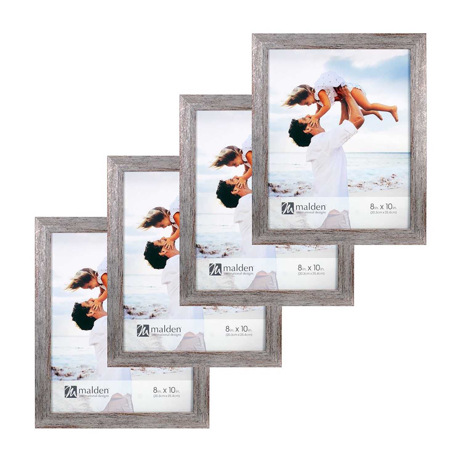 Malden 4 Pack 8x10 Champagne Linear 4-pc. Picture Frame Set