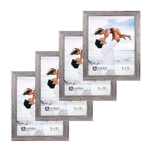 Malden 4 Pack 8x10 Champagne Linear 4-pc. Picture Frame Set In Beige