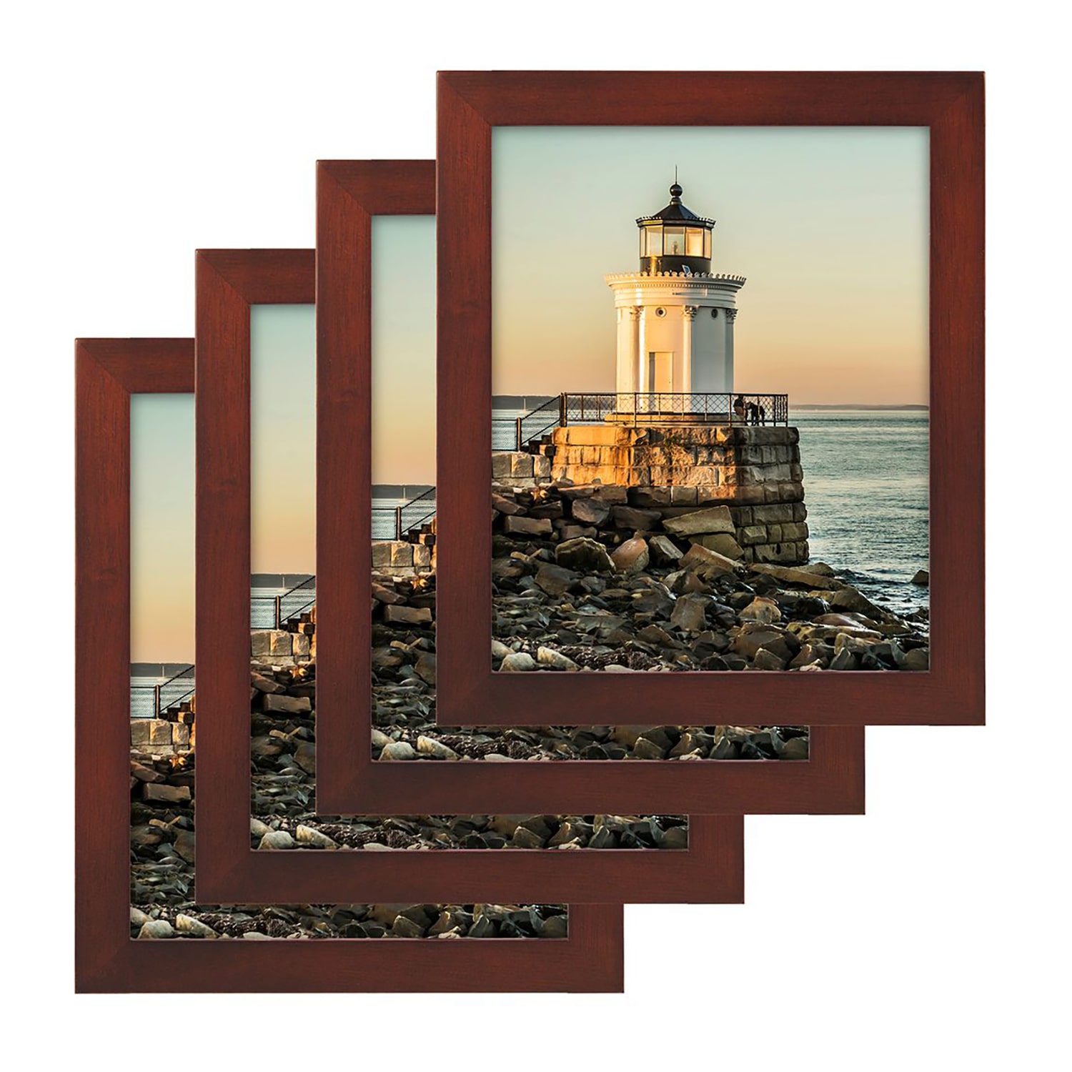 Malden 4 Pk 8x10 Dark Walnut Linear 4-pc. Picture Frame Set