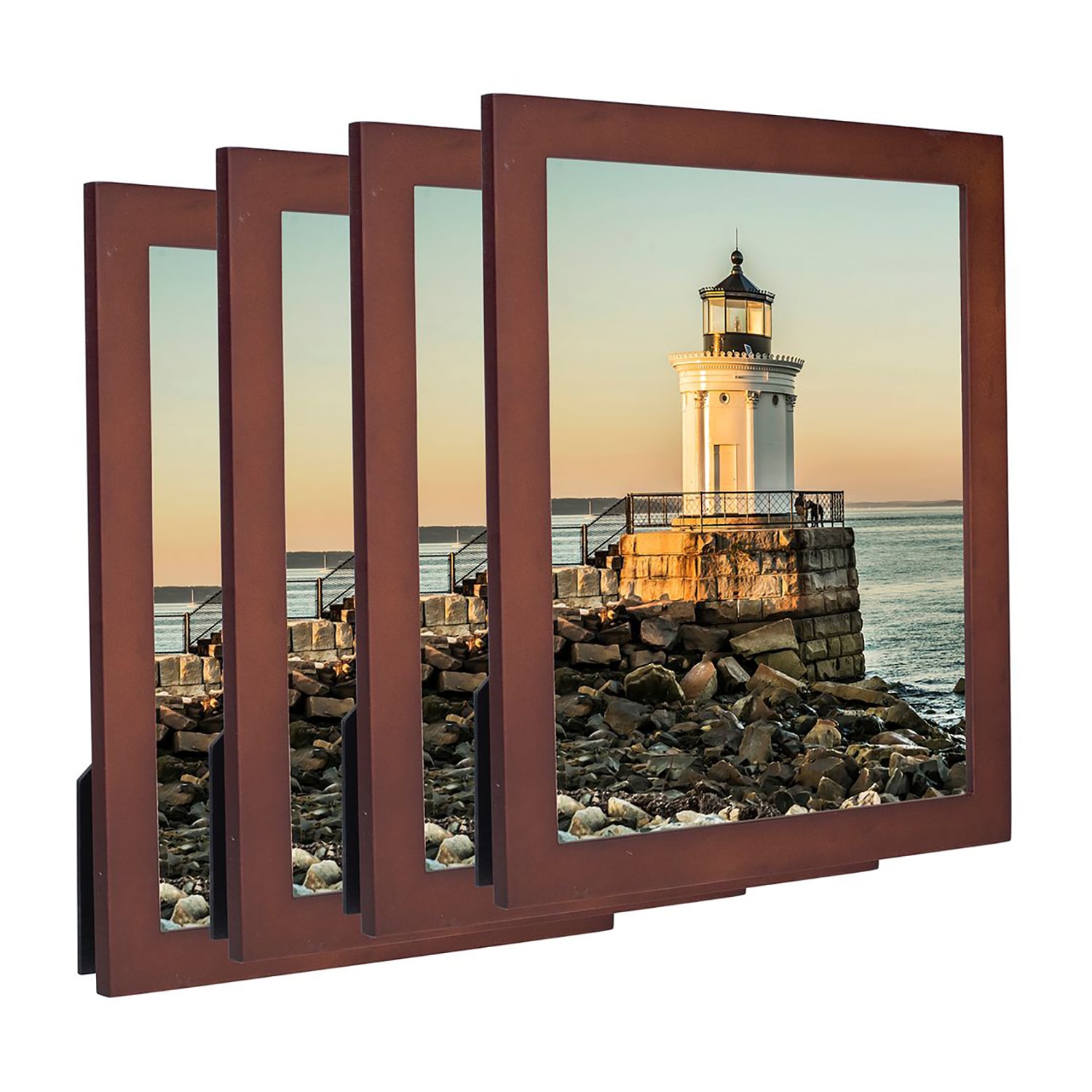 Malden 4 Pk 8x10 Dark Walnut Linear 4-pc. Picture Frame Set