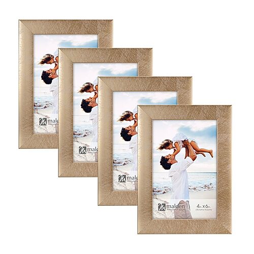 Malden 4 Pk 4x6 Gold Linear 4-pc. Picture Frame Set In Yellow