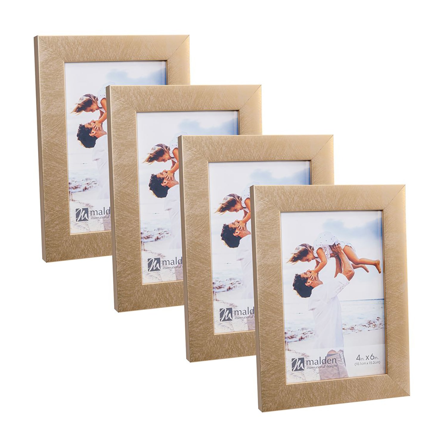 Malden 4 Pk 4x6 Gold Linear 4-pc. Picture Frame Set