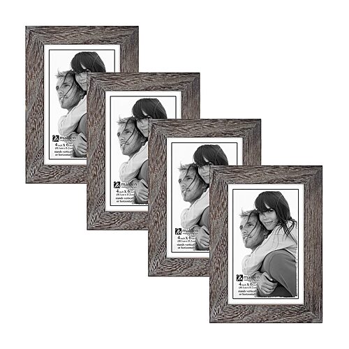 Malden 4 Pk 4x6 Gray Ridge Linear 4-pc. Picture Frame Set