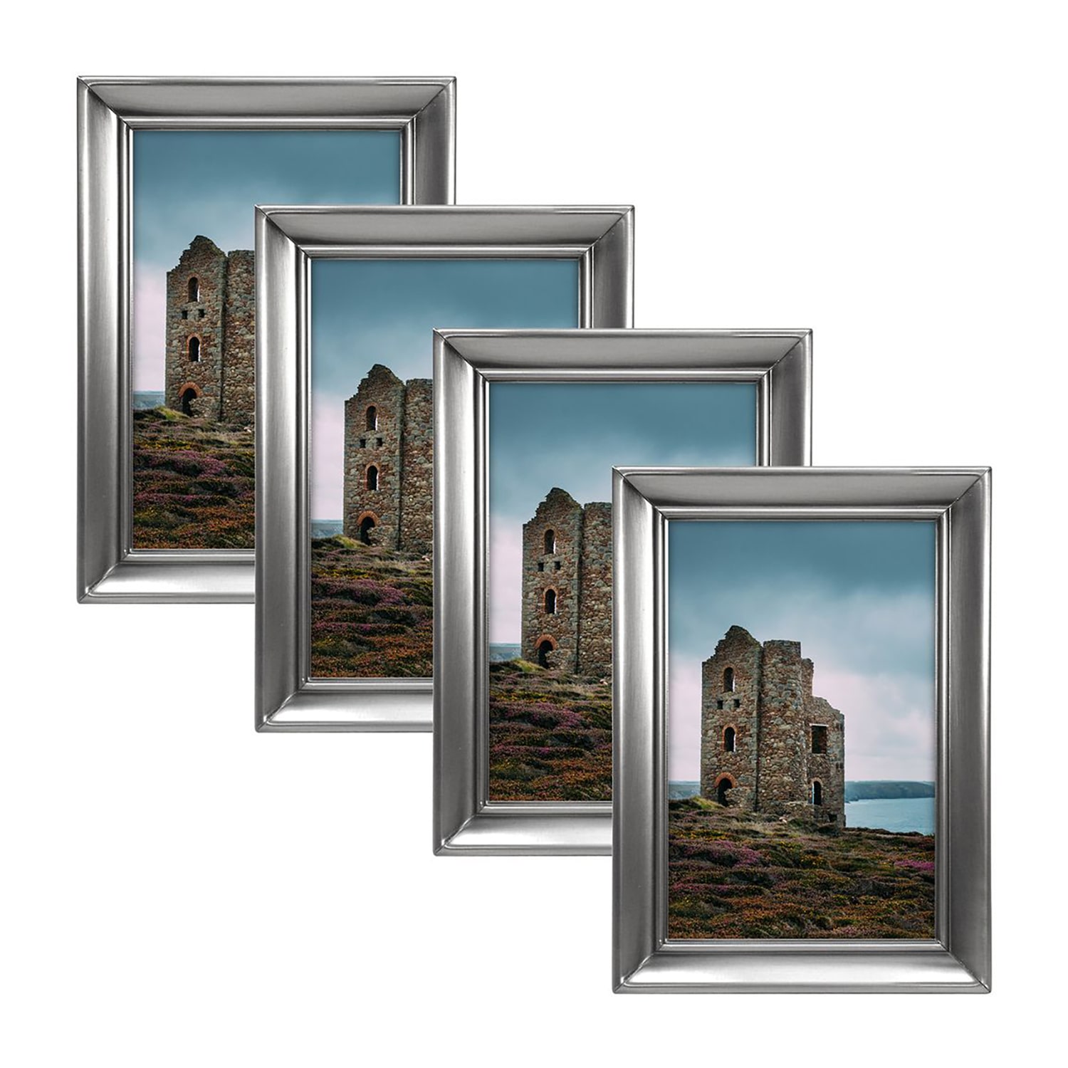 Malden 4 Pk 4x6 Concourse-Pewter 4-pc. Picture Frame Set