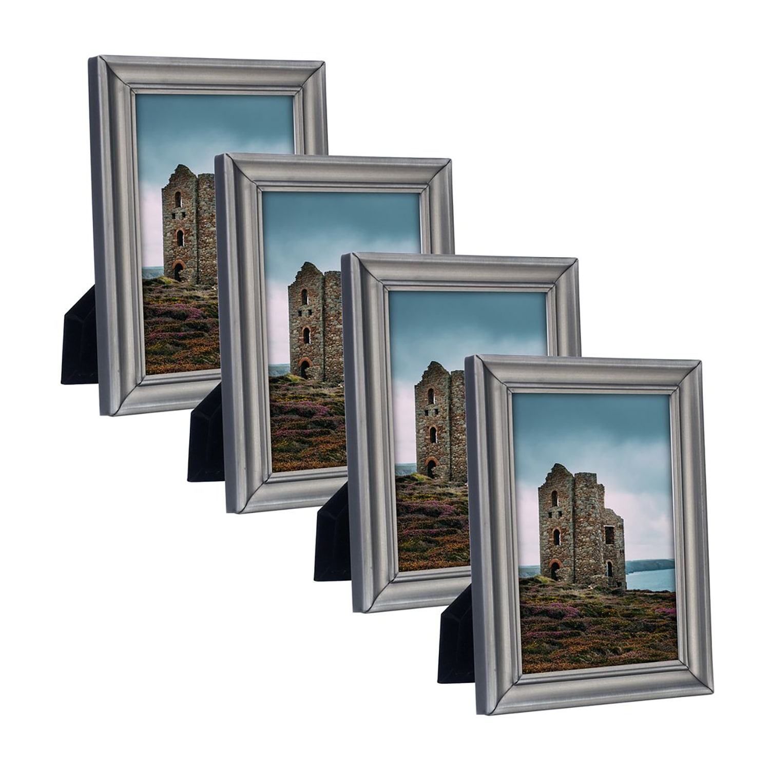 Malden 4 Pk 4x6 Concourse-Pewter 4-pc. Picture Frame Set
