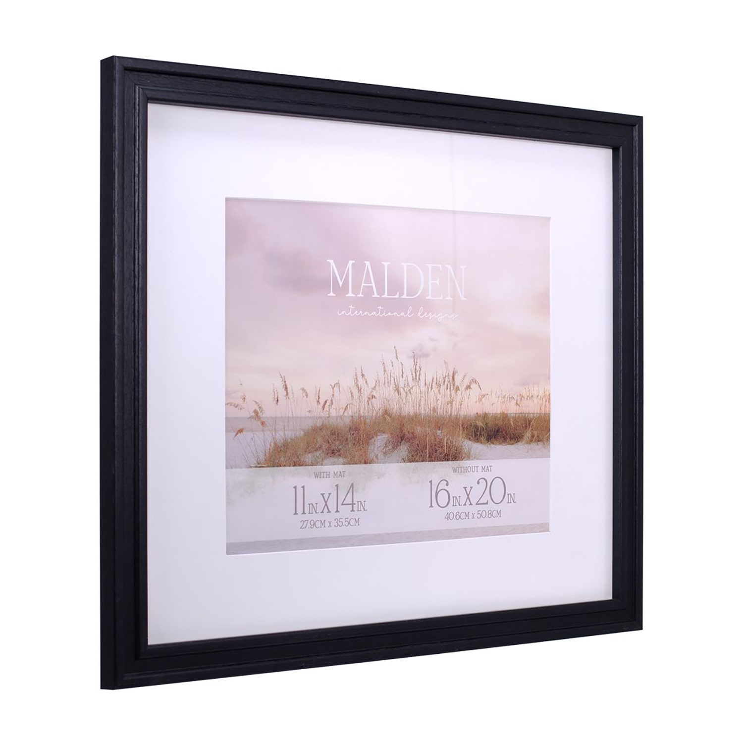 Malden 11x14/16x20 Horiz. Valley Black 1-Opening Wall Frame
