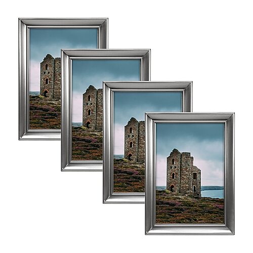 Malden 4 Pk 5x7 Concourse-pewter 4-pc. Picture Frame Set In Silver