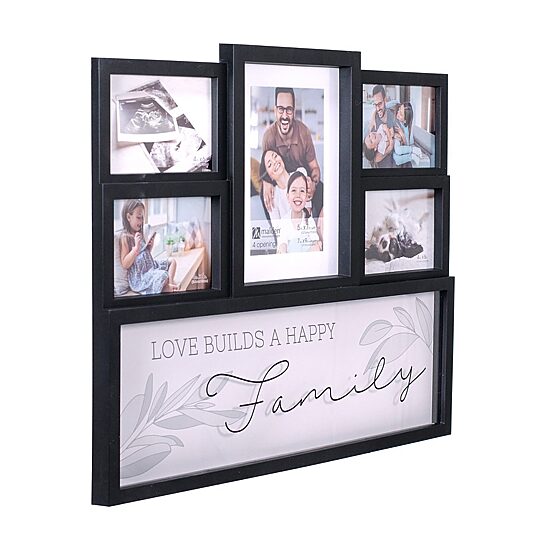 Malden 5-Op. Love Builds A Happy Family Black 5-Opening Collage Frame