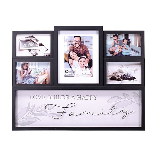 Malden 5-Op. Love Builds A Happy Family Black 5-Opening Collage Frame