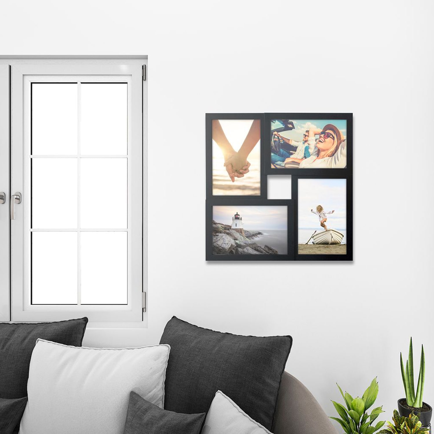 Malden 4-Op. 4x6 Square Black 4-pc. Picture Frame Set