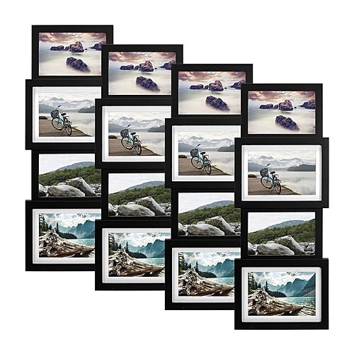 Malden 4 Pk 4-op. 4x6/5x7 Black Panel 4-pc. Picture Frame Set