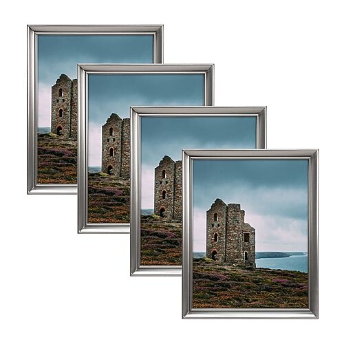 Malden 4 Pk 8x10 Concourse-pewter 4-pc. Picture Frame Set In Silver