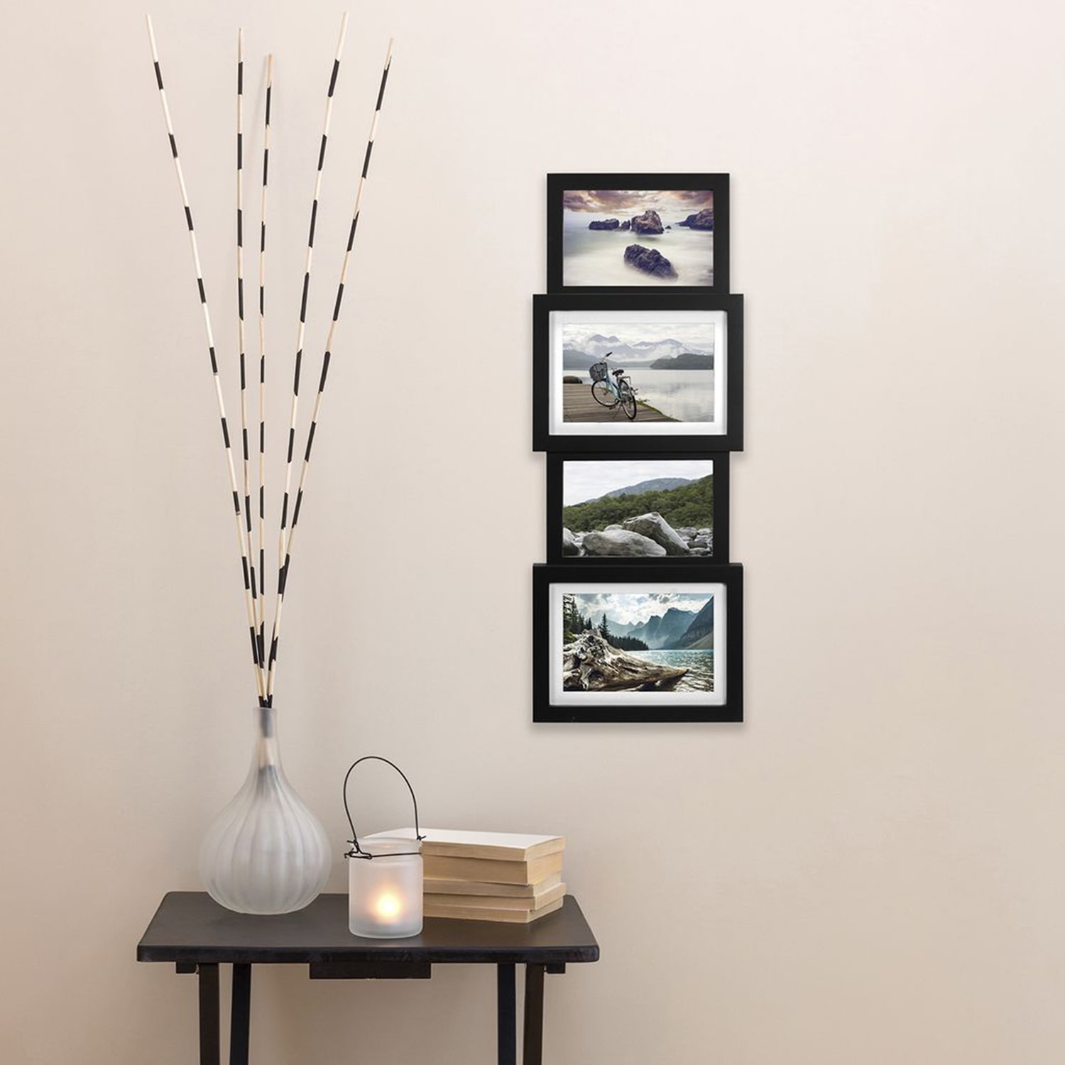 Malden 4 Pk 4-Op. 4x6/5x7 Black Panel 4-pc. Picture Frame Set