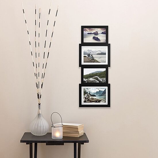Malden 4 Pk 4-Op. 4x6/5x7 Black Panel 4-pc. Picture Frame Set