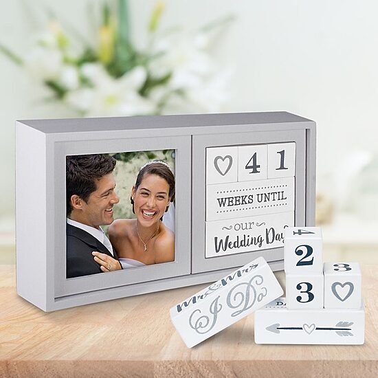 Malden 4"X4" Wedding Countdown Blocks Tabletop Frame