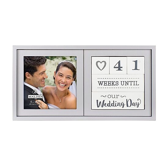 Malden 4"X4" Wedding Countdown Blocks Tabletop Frame
