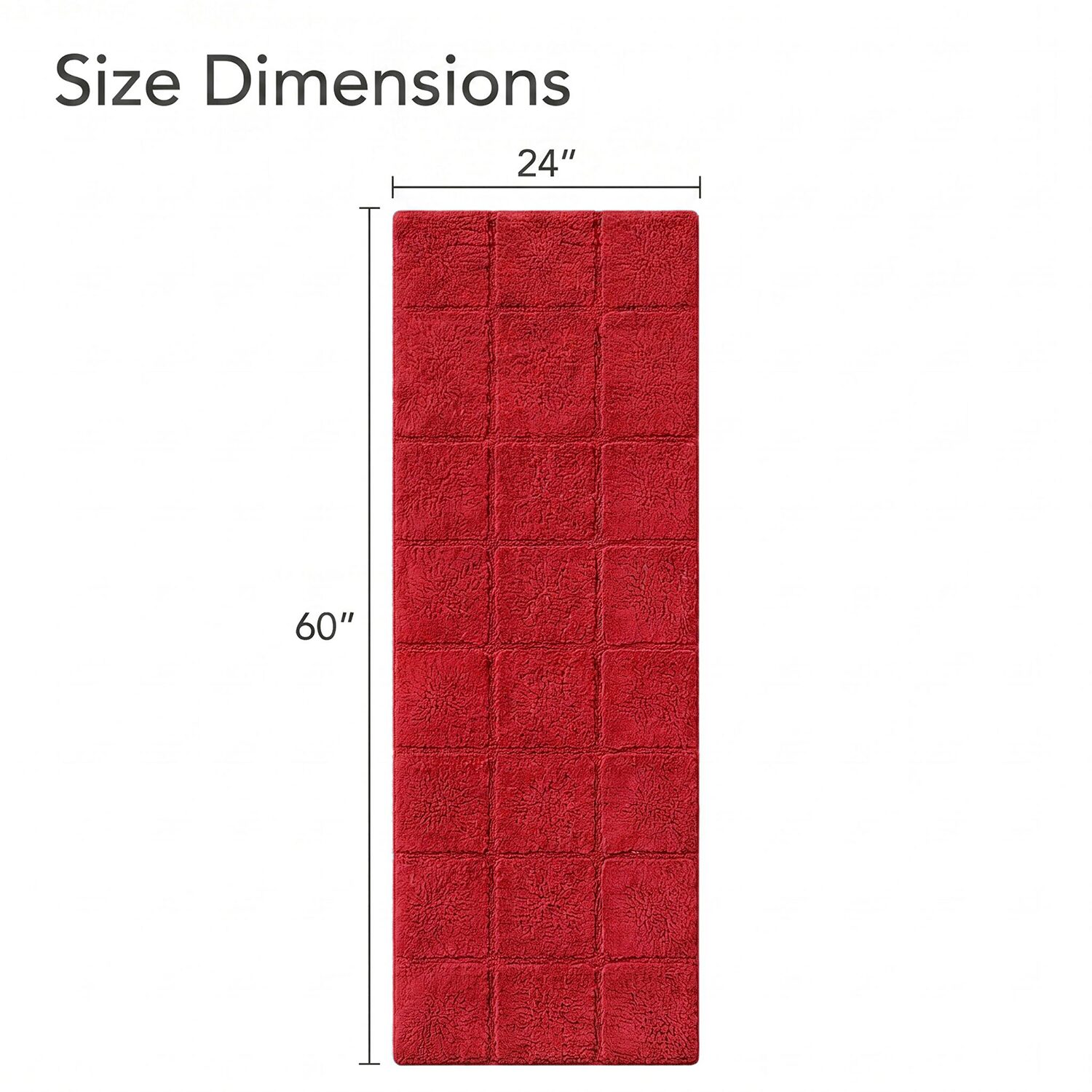 SUPERIOR® Luxury Comfort Checkered Cotton Washable 24 X 60 Bath Runner