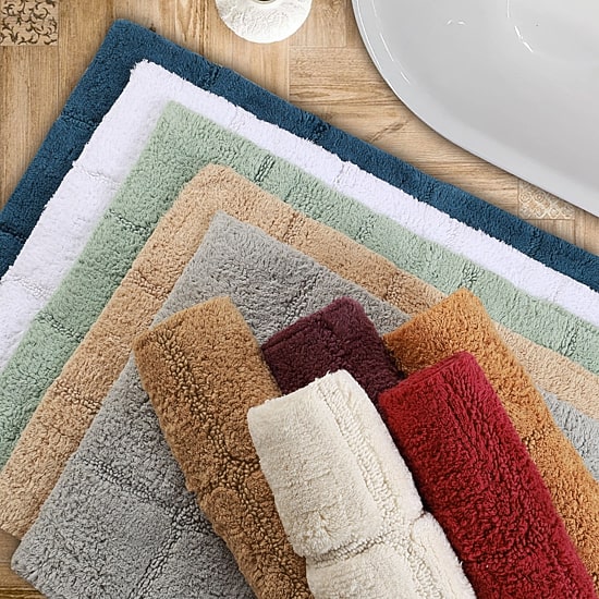 SUPERIOR® Luxury Comfort Checkered Cotton Washable 24 X 60 Bath Runner