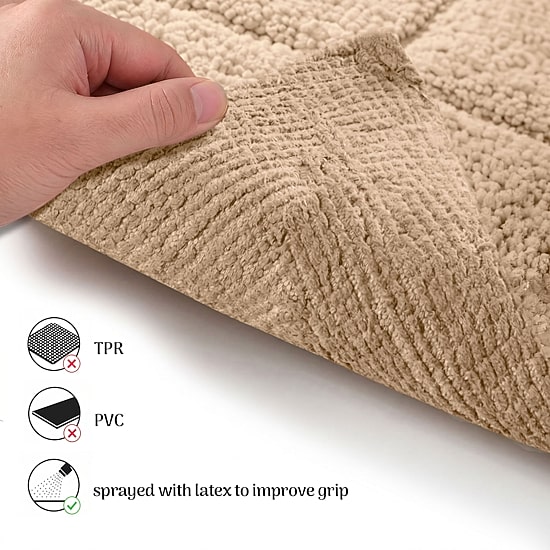 SUPERIOR® Luxury Comfort Checkered Cotton Washable 24 X 60 Bath Runner