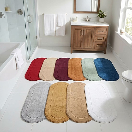 SUPERIOR® Luxury Cotton Classic  Washable Oval 24 X 60 Bath Runner