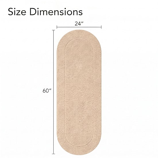 SUPERIOR® Luxury Cotton Classic  Washable Oval 24 X 60 Bath Runner