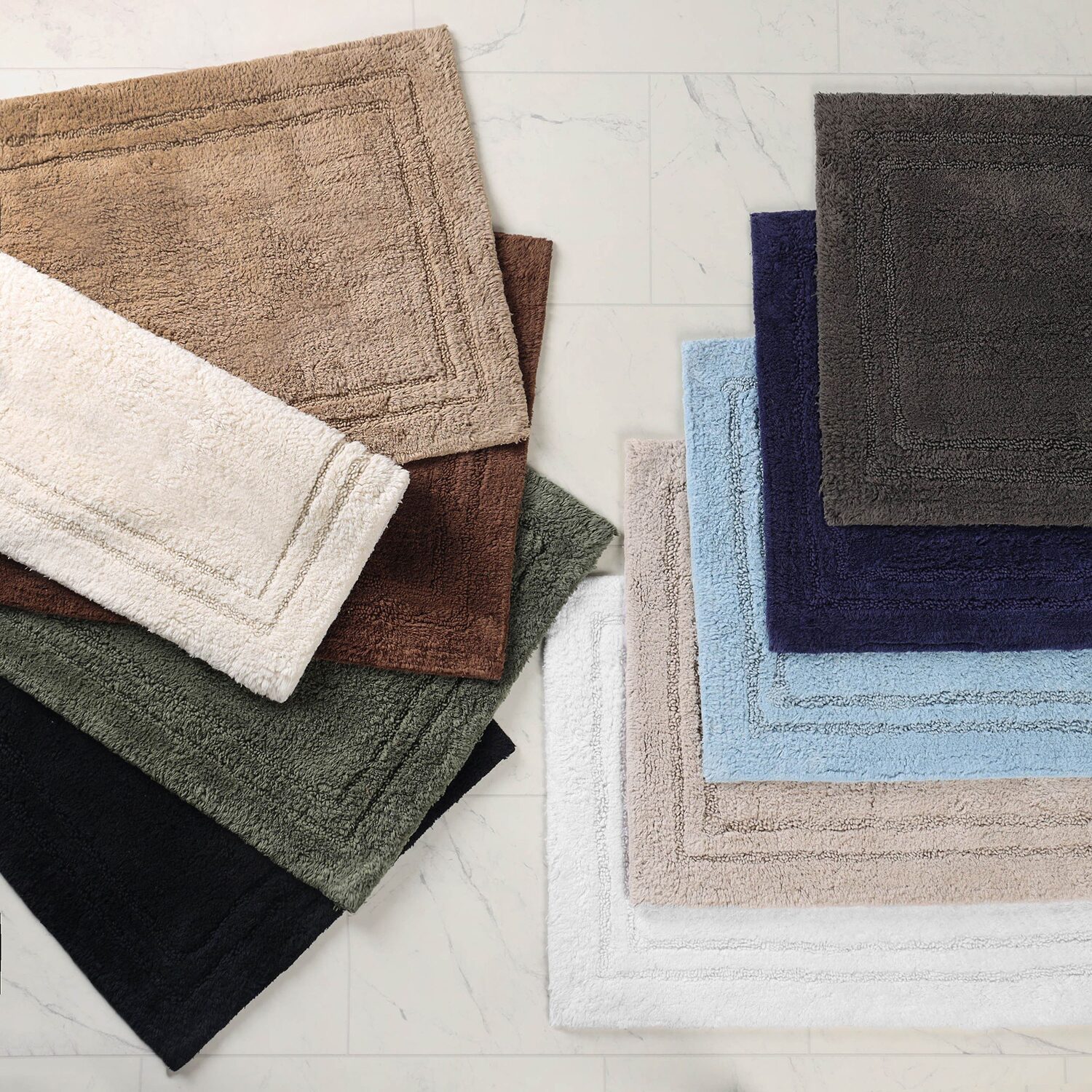SUPERIOR® Plush Framed Border Cotton Washable 24 X 60 Bath Runner