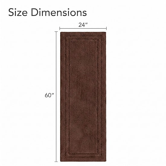 SUPERIOR® Plush Framed Border Cotton Washable 24 X 60 Bath Runner