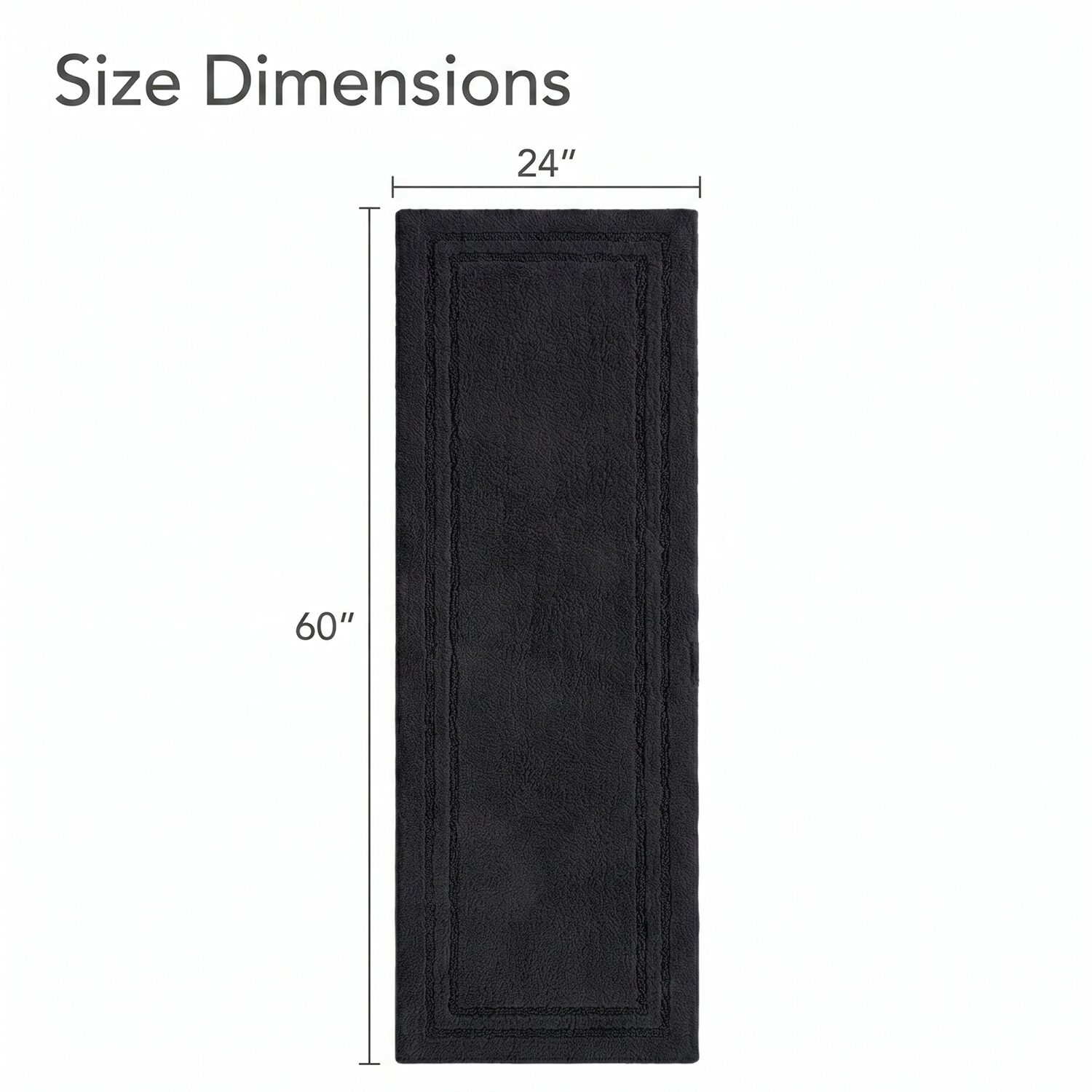 SUPERIOR® Plush Framed Border Cotton Washable 24 X 60 Bath Runner