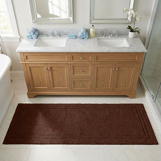 SUPERIOR® Plush Framed Border Cotton Washable 24 X 60 Bath Runner